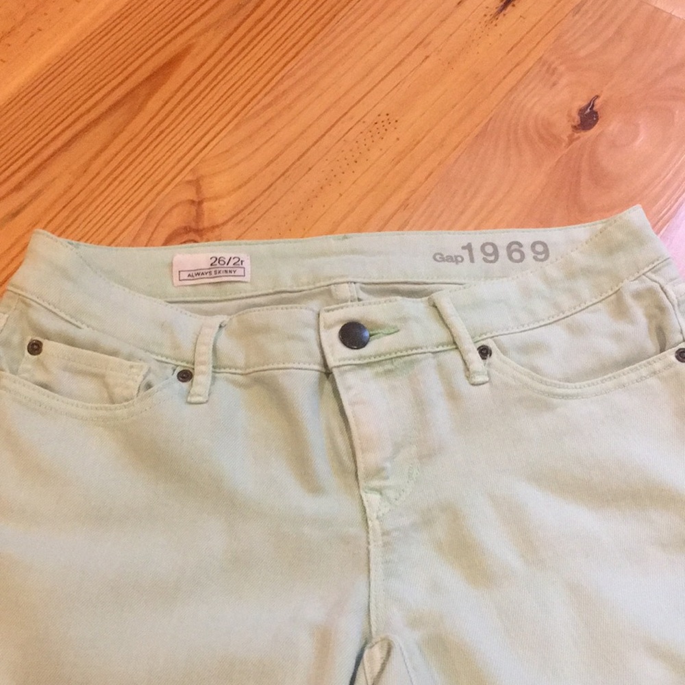 Gap Mint Green Skinny Jeans Size 26/2R